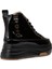 Kadın Rugan Siyah High Top Sneaker - 25336ZSYHC01 2