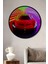 Çerçeve Görünümlü Neon Işıklar Altında Kırmızı Süper Araba Modern Sanat Ofis Ahşap Yuvarlak Tablo 1