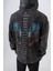Erkek Snake Baskılı Yıkamalı Kapüşonlu Oversize Hoodie Siyah 4