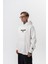 Erkek Feel Baskılı Kapüşonlu Oversize Hoodie Ekru 3