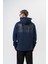 Erkek Da Vinci Baskılı Kapüşonlu Oversize Hoodie Lacivert 1