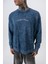 Erkek Divided Baskılı Yıkamalı Bisiklet Yaka Oversize Sweatshirt Indigo 5
