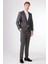 Koyu Gri Mono Yaka Slim Fit Casual Takım Elbise 2