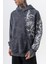 Erkek Far From Basic Baskılı Yıkamalı Kapüşonlu Oversize Hoodie Siyah 4