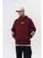 Erkek Astro Mode Baskılı Kapüşonlu Oversize Hoodie Bordo 4