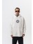 Erkek Itsbyzey Nakışlı Kapüşonlu Oversize Hoodie Ekru 2