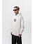 Erkek Itsbyzey Nakışlı Kapüşonlu Oversize Hoodie Ekru 3