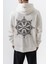 Erkek Itsbyzey Nakışlı Kapüşonlu Oversize Hoodie Ekru 4