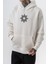 Erkek Itsbyzey Nakışlı Kapüşonlu Oversize Hoodie Ekru 5