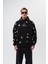 Erkek Far From Basic Baskılı Kapüşonlu Oversize Hoodie Siyah 1