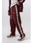 Erkek Respire Şerit Detaylı Kışlık Doubleface Baggy Eşofman Altı Bordo 4