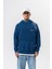 Erkek Fierce Baskılı Yıkamalı Kapüşonlu Oversize Hoodie Indigo 2