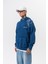 Erkek Fierce Baskılı Yıkamalı Kapüşonlu Oversize Hoodie Indigo 3