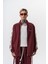 Erkek Respire Şerit Detaylı Dik Yaka Doubleface Zip Oversize Sweatshirt Bordo 1