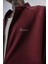 Erkek Respire Şerit Detaylı Dik Yaka Doubleface Zip Oversize Sweatshirt Bordo 5