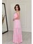 Pembe Askılı Dekolteli Elbise 251694 3