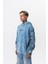 Erkek Root Deep Baskılı Yıkamalı Kapüşonlu Oversize Hoodie Mavi 2