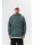 Erkek Fierce Baskılı Yıkamalı Kapüşonlu Oversize Hoodie Yeşil 2