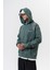 Erkek Fierce Baskılı Yıkamalı Kapüşonlu Oversize Hoodie Yeşil 4