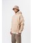 Erkek Da Vinci Baskılı Kapüşonlu Oversize Hoodie Bej 3