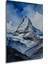 Matterhorn Dağı Sulu Boya Görünümlü Dekoratif Ahşap Ev/işyeri/ofis Kare Tablo 3