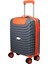 Pp Underseat Küçük Boy Gri -Turuncu Valiz 46X34X19 cm | 4 Tekerlek | Şifreli Kilit 1