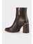 Kahve Deri Kadın Topuklu Bot 3
