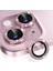 (Kaliteyi Bozmaz) iPhone 15 / 15 Plus Uyumlu Taşlı Kamera Pembe Lens Koruyucu 1