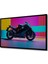 Çerçeve Görünümlü Neon Işıltılı Motosiklet Modern Sanat Dekoratif Ahşap Ev/işyeri/ofis Kare Tablo 2