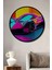 Çerçeve Görünümlü Fütüristik Neon Araba Modern Sanat Yağlı Boya Görünümlü Ahşap Ofis Tablo 1