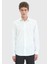 Beyaz Düz Casual Fit Dokuma Kadife Casual %100 Pamuk Gömlek 3