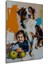 Sevimli Çocuk ve Köpek Dostluğu Yağlı Boya Görünümlü Ev/işyeri/ofis Dekoratif Ahşap Kare Tablo 3