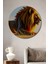 Altın Yeleli Aslan Dijital Sanat Ev/işyeri/ofis Dekoratif Ahşap Yuvarlak Tablo 1
