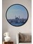 Çerçeve Görünümlü Istanbul Panorama Yağlı Boya Görünümlü Dekoratif Ahşap Işyeri/ofis Yuvarlak Tablo 1