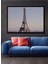 Çerçeve Görünümlü Eiffel Kulesi Pastel Boya Görünümlü Paris Manzarası Ahşap Ofis Kare Tablo 1