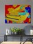 Çiçekler Arasında Sarı Piyano Pop Art Yağlı Boya Görünümlü Dekoratif Ahşap Ev/işyeri/ofis Tablo 1