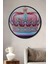 Çerçeve Görünümlü Pembe Rüyalar Taç Modern Sanat Dekoratif Ahşap Ev/işyeri/ofis Yuvarlak Tablo 1