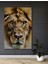 Yağlı Boya Görünümlü Aslan Portre Sanatı Ev/işyeri/ofis/salon Ahşap Dekoratif Kare Tablo 1