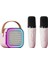 Rgb Taşınabilir 2 Mikrofonlu Karaoke Seti Ktv Bluetooth Çift Mikrofonlu Hoparlörlü Karaoke Set 1
