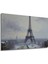 Karlı Paris Eyfel Kulesi Yağlı Boya Görünümlü Dekoratif Ahşap Ev/işyeri/ofis Kare Tablo 3