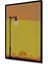Çerçeve Görünümlü Gün Batımı Altında Nostaljik Lamba Yağlı Boya Görünümlü Ahşap Ofis Kare Tablo 2