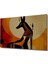 Mısır Tanrısı Anubis Yağlı Boya Görünümlü Dekoratif Dekoratif Ahşap Ev/işyeri/ofis Kare Tablo 2