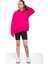 Fuşya Kanguru Cepli Basic Şardonlu Kız Çocuk Kapüşonlu Sweatshirt 21206 2