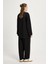 Kadın Siyah Oversize Uzun Kimono Yumuşacık Modal Ceket 30006 5