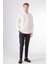 Kırık Beyaz Düz Slim Fit Uzun Kol Erkek Gömlek 1
