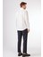 Kırık Beyaz Düz Slim Fit Uzun Kol Erkek Gömlek 3