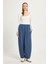 Kadın Indigo Oversize Modal Kumaş Yumuşacık Pantalon 30004 2