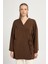 Kadın Kahverengi Oversize Uzun Kimono Yumuşacık Modal Ceket 30006 3