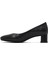 Flex Kadın Siyah Kalın Topuklu Deri Ayakkabı 25AFD380818 2