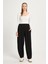 Kadın Siyah Oversize Modal Kumaş Yumuşacık Pantalon 30004 4
